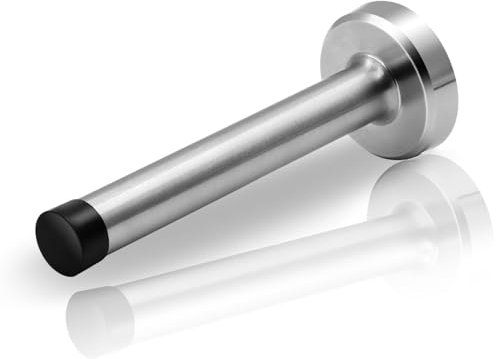TOKPLNU Butée de Porte Murale 12,7 cm en Acier Inoxydable Robuste - Embout en Caoutchouc Amortissant le Son - Moderne pour Plinthes, 1 Lot