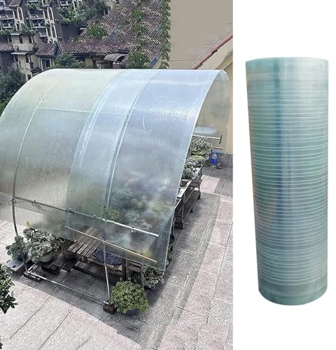 Polycarbonat-Dachplatte,Gewächshausplatten Stegplatten Ersatzplatten,Leicht Zu Schneiden Transparente Glasfaserplatte, Stoßfest, UV-Schutz, Für Terrassen Gartenbau Carports (0.7x4m)