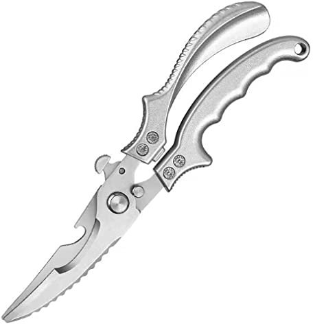 Kitchen Scissors, Stainless Steel Kitchen Scissors Chicken Bone Scissors Chicken Duck Fish Cutter Shears Cook Scissors Multi Kitchen Scissors