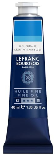 Lefranc Bourgeois 301774 Feine Ölfarbe in hervorragender Qualität,lichtecht mit gleichmäßige Konsistenz, 40ml Tube, ideal für Keilrahmen, Leinwand, Malkarton - Königsblau