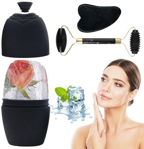 DKDDSSS Gua Sha Stone e Ice Face Rollers, strumenti per massaggi e cure della pelle, muscoli del collo e del corpo