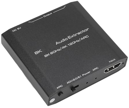 Estrattore Audio HDMI 8K, Convertitore Audio Ottico HD SPDIF da 3,5 Mm Supporto HDR 8K Impostazione EDID 8K a 60 Hz 4K a 120 Hz, per PC, Laptop