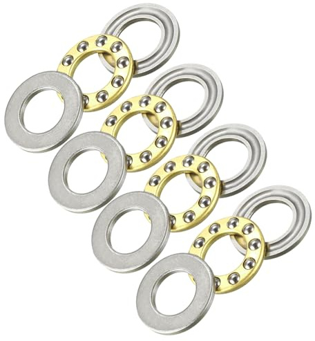 Kozelo 4 Stück F10-18M Axial-Rillenkugellager - [10mm x 18mm x 5,5mm] Chromstahl Miniatur-Axiallager mit Unterlegscheibe für den Einsatz in Werkzeugmaschinen