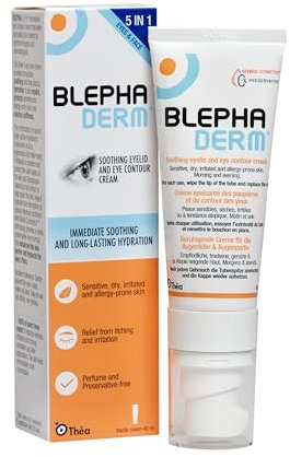 BLEPHADERM 5-in-1 Eyelid & Eye Contour Cream - Soothes, Repairs, Moisturises, Protects & Reduces appearance of Puffiness for Sensitive, Dry, Irritated Skin 40ml
