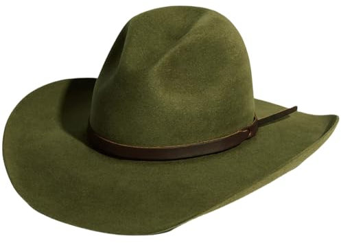 BHFYOB Homburg Zylinderhut mit exotischem Gürtel viktorianischer Zeitalter Wolle Zylinder Klassischer Porkpie Hut für Jungen Männer Erwachsene Wolle