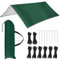 QWORK® Toldo Impermeable 300x300 cm, Toldo Ultraligera para Acampada y Deportes al Aire Libre, con 8 Clavijas y 8 Cuerdas