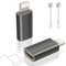 layajia Adaptateur USB C vers Lightning, Adaptateur Lightning USB C pour iPhone 14/13/12/11/iPad/Airpods, Pas pour écouteurs/Audio/OTG, Résistant à la Perte, Lot de 2, Gris Canon