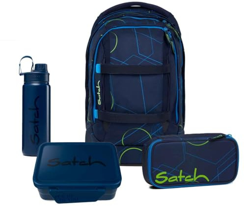 Satch Pack Schulrucksack Set 4tlg. Lunchset (Blue Tech)