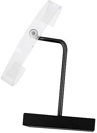 Healeved Uhrenständer Aus Acryl Mit C-förmigem Metallsockel Transparente Uhrenhalterung Schwarz Zum Präsentieren Oder Platzieren Von Uhren Oder Armbändern