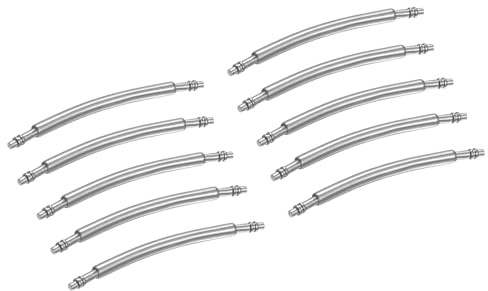 sourcing map 10 perni per cinturino di orologio, 15 mm, perno curvo a molla con diametro di 1,3 mm, in acciaio inox, doppia flangia, kit di riparazione per cinturino e bracciale