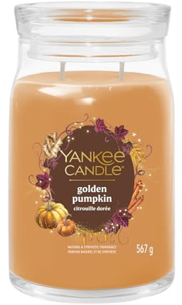 Yankee Candle Duftkerze im Glas (groß) GOLDEN PUMPKIN - Signature Kerze Herbstkollektion 2025 mit Brenndauer bis zu 90 Stunden