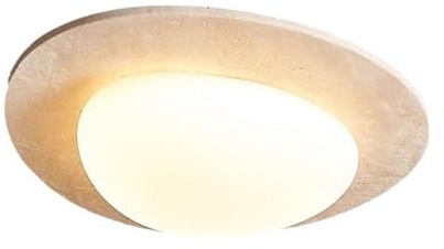 Plafoniera Moderna in Pietra per Camera da Letto, Lampada a LED da 36 W, Illuminazione Ovale in Stile Naturale per Soggiorno, 58 cm x 52 cm (55 cm)