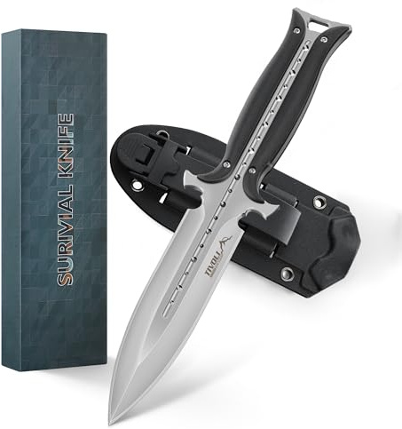 TIVOLI Outdoor Messer 440C Edelstahl Full Tang G10 Griff Schwarz