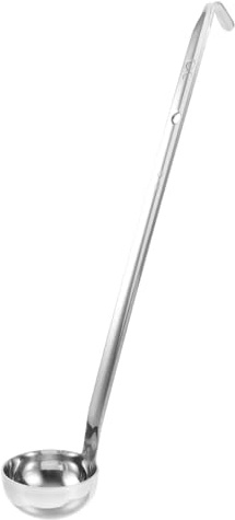 Hemobllo Cucharón de Acero Inoxidable con Medidor y Mango Ergonómico para Sopa y Salsa Reutilizable y Apto para Uso Doméstico y Restauración Cuchara Medidora Gancho para Cocina