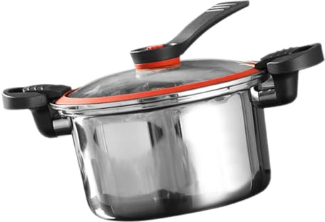 NOLITOY Cocotte Inoxydable avec Couvercle Autocuiseur Micro Pression Multifonction pour Soupe et Mijoté Manches Doubles Antidérapants et Isolants Ustensile de Cuisine Sûr et Pratique