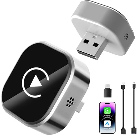ZOOTEALY Wireless CarPlay & Android Auto Adapter: 2026 Upgraded Mini Plug & Play CarPlay Dongle - Convert Wired to Wireless - Fast Stable Connection, No Delay for for iOS 10+ & Android 11+, 2017+ Cars
