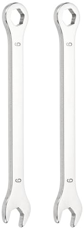 QUARKZMAN 2 Piezas Mini Llave Combinada Extra Delgada 6mm Métrica De 12 Puntos Y Extremo Abierto Herramienta De Doble Extremo En Acero Inoxidable Tubería Reparación DIY Plateado