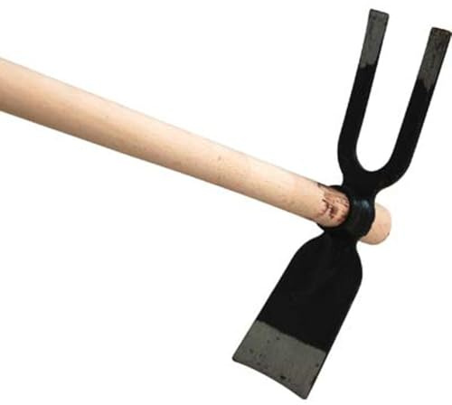 1 PZ ZAPPA BIDENTE OCCHIO TONDO 228 + MANICO ORSATTI ACCIAIO FORGIATO/FAGGIO GR 600 MM 80X310 H.CM 130