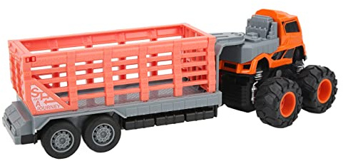 Ycauty Simuleringsmodell Trailer Container Truck 4WD Toy City Construction Vehicle for Kids (KLX600-192A fyrdriven tröghetslegering staket #11)