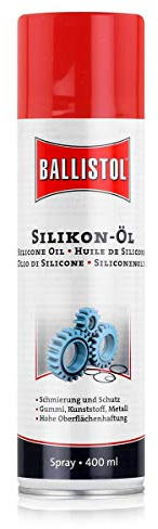 BALLISTOL 25307 Silikon-Öl 400ml Spray – Mineralöl-freie Schmierung für Gummi, Polymere, Plastik, Metalle - Säurefrei, weiß