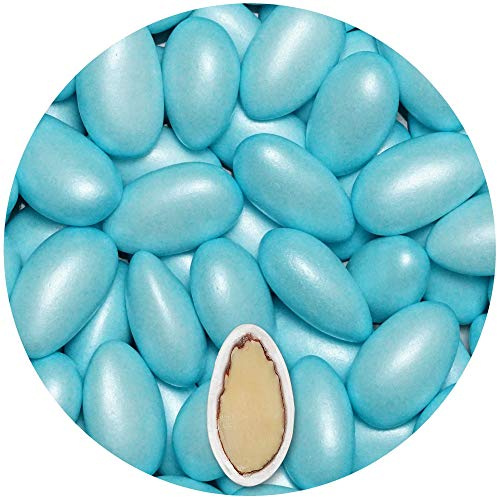EinsSein 0,5kg Confetti di Mandorla Battesimo Conchiglia azzurro perla confettata confetto comunione cresima nascita confettis alla laurea decorazioni bimba bomboniere confetto mandorla cuoricini