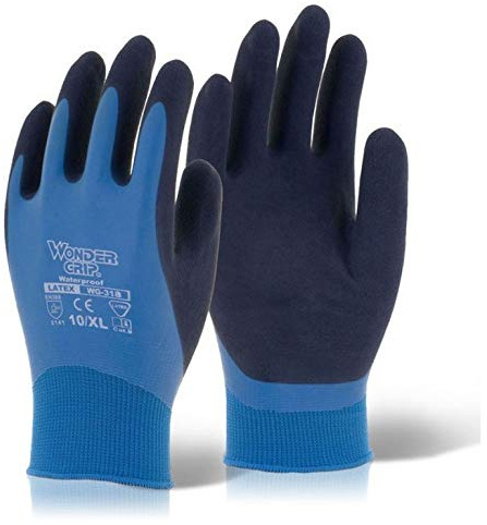 Wonder Grip AQUA WG-318 Gloves Fully Coated Latex Waterproof (8 - MEDIUM)