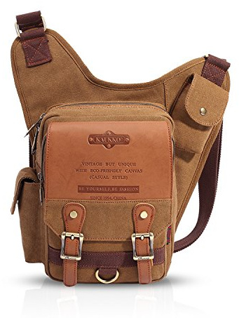 FANDARE Vintage Sling Bag Schulterrucksack Wandern Radfahren Crossbody Tasche One Strap Rucksack Laufen Reisen Herren/Damen Canvas Schwarz A