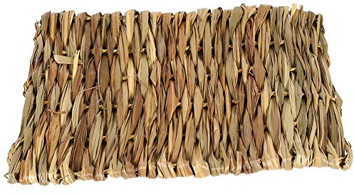 GLOGLOW 2 Größen Kleintier Hand Gesponnene Gras Matten ungiftiges Kaninchen kauen Spielzeug Matten Bett essbare Hand die Haustier Gras Auflagen strickt(S) MEHRWEG VERPACKUNG