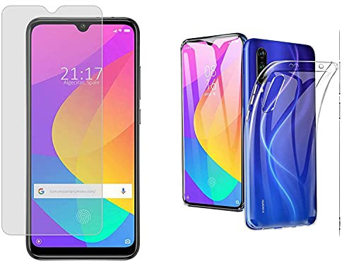 Tumundosmartphone Pack 2 En 1 Funda Gel Transparente + Protector Cristal Templado para Xiaomi Mi A3