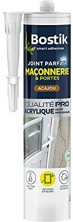 Bostik Mastic d’Étanchéité Joint Parfait Maçonnerie et Portes – Jointe Tous Matériaux et Colmate les Fissures – Intérieur et Extérieur Sous Abri – Formule Acrylique – Couleur : Acajou – 280 ml