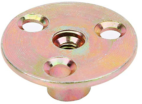 5-teilige Flanschmuttern M6-M10, Verzinktes Eisen, Glatte Oberfläche, T-Mutter Flansch, 3-Loch-T-Stück, Runde Basis für Verbindungsmöbel