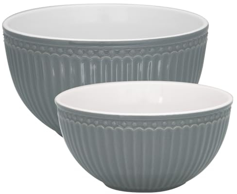 GreenGate - Schalen, Servierschalen - Alice - Stone Grey - 2er Set