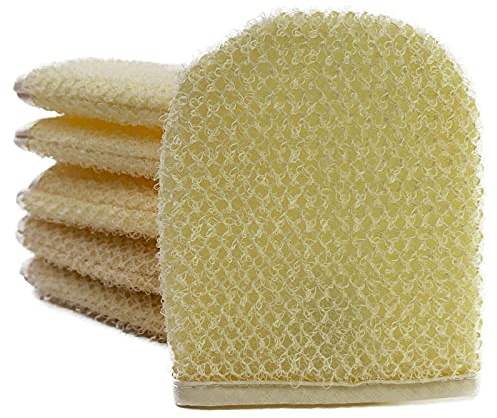 PPHAO Facial Cleansing Sponge - Exfoliating Facial Cleansing Cloths Gloves Mitts - Softweave Exfoliating Washcloths - 6 Pack