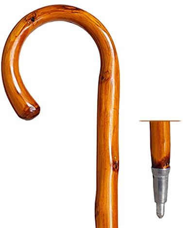 S & B - Bastone da passeggio in castagno scuro, fatto a mano in Spagna, 92 cm, colore: marrone