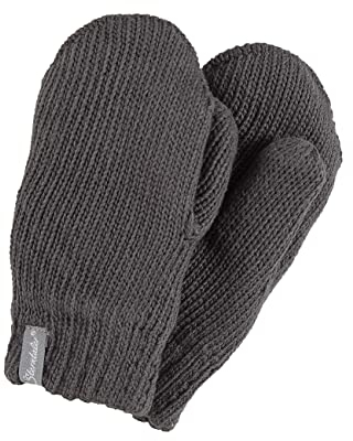 Sterntaler Baby Unisex Kinder Fäustel Strick Handschuh - Baby Fäustlinge Winter, Baby Handschuhe - gefüttert mit Fleece - anthrazit meliert, 1