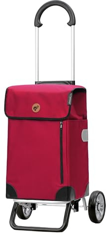 ANDERSEN Einkaufstrolley - Scala Shopper Plus Weda rot 36 L Handwagen,langlebig,Tasche abnehmbar, Aluminium, klappbar, leicht, Räder abnehmbar