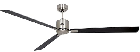 CasaFan Energiespar Deckenventilator mit Fernbedienung Eco Neo III 180 cm Chrom gebürstet Flügel Wenge/Silbergrau
