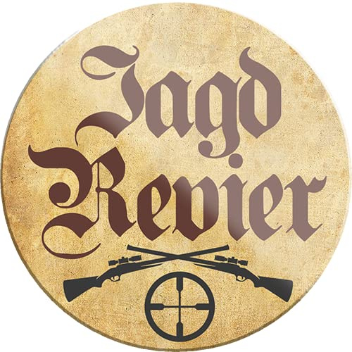 schilderkreis24 – Lustiger Spruch “Jagderevier“ Magnet Deko Jagen Rehe Hirsch Kühlschrankmagnet Humor witzige Geschenkidee Geburtstag Weihnachten 8x8 cm