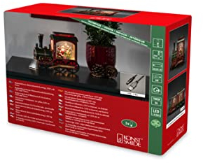 Konstsmide LED Wasserlaterne Zug, 5h Timer, 1 warm weiße Diode, batteriebetrieben & USB, Innen - 4277-000, Rot/Grün