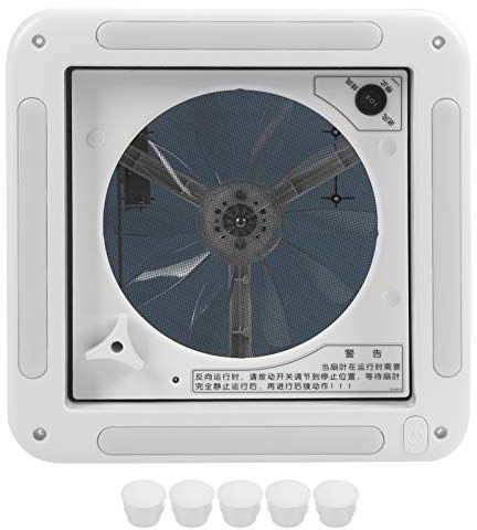 280 X 280 Mm Dachlüfter 12 V Manuelle Steuerung Lüftungslüfter Decke 2-Wege-Luftbelüftung Abluftventilator mit LED-Licht für Wohnmobil Wohnwagen Bus