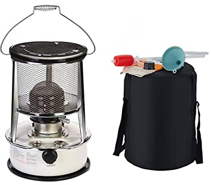 Suwooy Tragbarer Petroleumheizung,Mobiler Petroleumofen Ohne Strom Im Haus,Petroleumkocher Für Camping,Outdoor Petroleum Ofen Brenner,Effiziente Heizung,6l,360° Rundumheizung,White-32.5×32.5×47cm