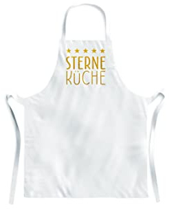 La Vida Kochschürze Sterne Küche aus Baumwolle in der Farbe Weiß, Maße: 73cm x 56cm, 3986411