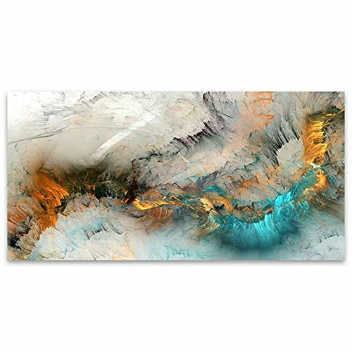 1 Teilig Leinwandbilder Wohnzimmer Abstrakt Goldene Leinwand Bilder Wandbild XXL Gold Bild auf Leinwand Wanddeko Wand Wohnzimmer Wanddekoration Deko Kunstdruck Bilder Gold Ohne Rahmen (B,70x140cm)