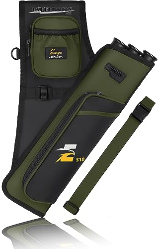 Sunya Bogenschießen Köcher für Pfeile. Pfeilköcher seitenköcher bogenköcher. Inklusive Taschen für Zubehör für das Bogenschießen und Nylon Gürtel.