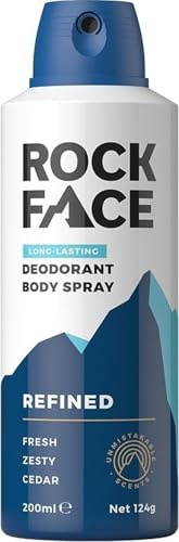 Rock Face Men's Deodorant Body Spray, Refined Scent, 200ml