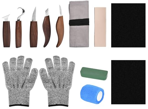 Kit 12 in 1 per intagliare il legno, kit per la lavorazione del legno, coltello da intaglio in acciaio al cromo vanadio, kit per principianti con custodia, regali per gli amanti dell'artigianato