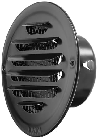 SUMNACON 304 Stainless Steel Air Vent Cover Ventilation Cover, Round 67mm Air Vent Grill Screen Hood Extractor Fan Ventilation Cover with Insect Mesh for Bathroom Kitchen (Black)