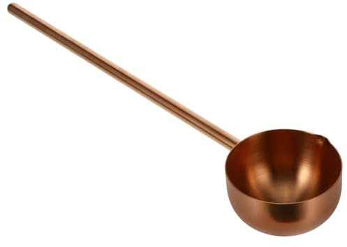 MAGICLULU Soup Ladle Stainless Steel Ladle Long Handle Gravy Ladles Sauce Ladles Drizzle Spoon Serving Ladle Chef Spoon for Kitchen Cooking Gold Rose