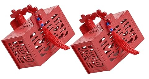 Hohopeti 2stücke Chinesische Hochzeitsgeschenkboxen Aus Holz Kreative Tragbare Süßigkeitenboxen Im Traditionellen Stil Für Süßigkeiten Und Kleine