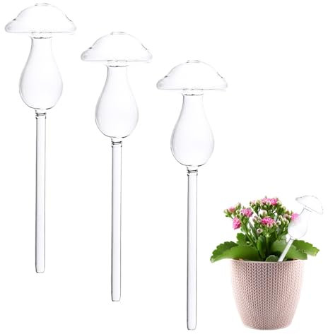 USHXVG 3 Pieces of Automatic Mushroom Watering Device, Plant Watering Ball, Mushroom Shaped Dripper, Watering Tools, Automatic Watering System for Plants and Flowers